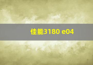 佳能3180 e04